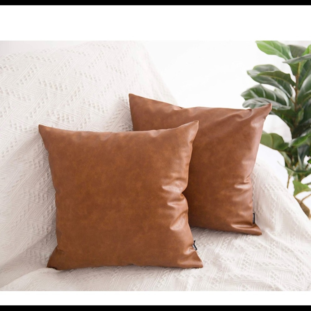 Leather pillow cover